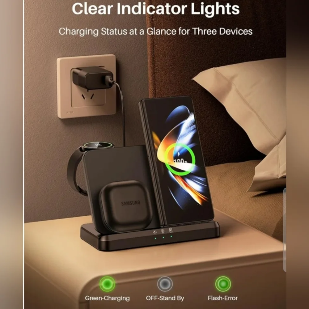LK Wireless Charger for Samsung Charging Station 3 in 1 Charger for Galaxy Watch